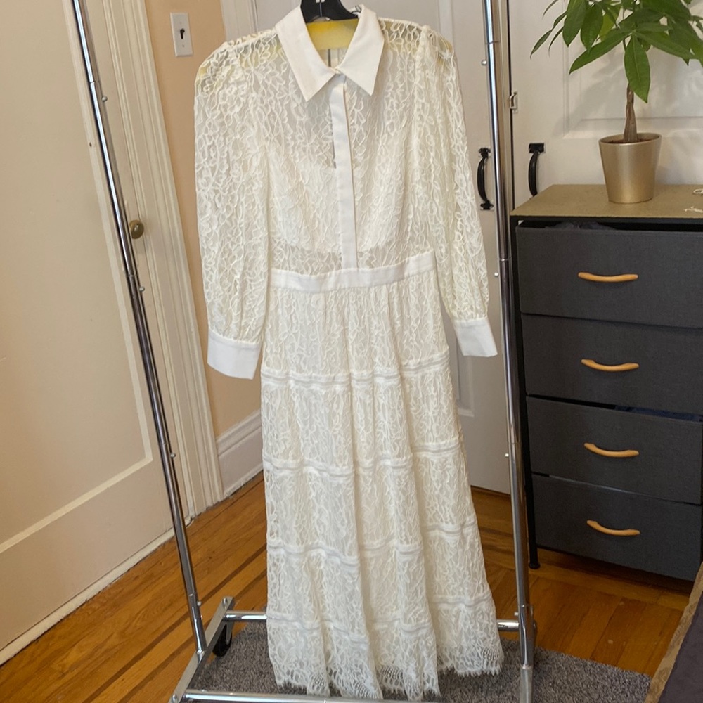 Alice+Olivia maxi off white dress. Brand new with tags